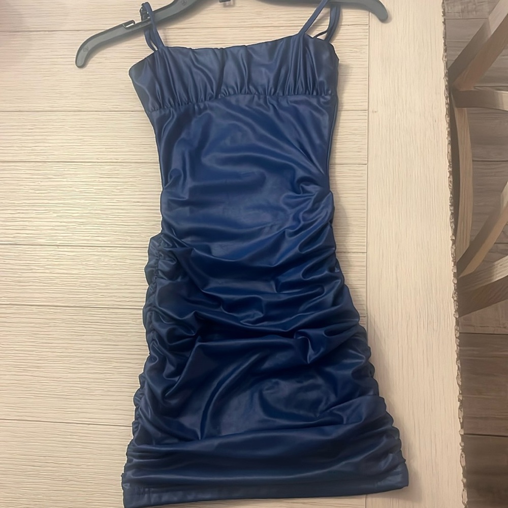 Katie j NYC dress metallic blue